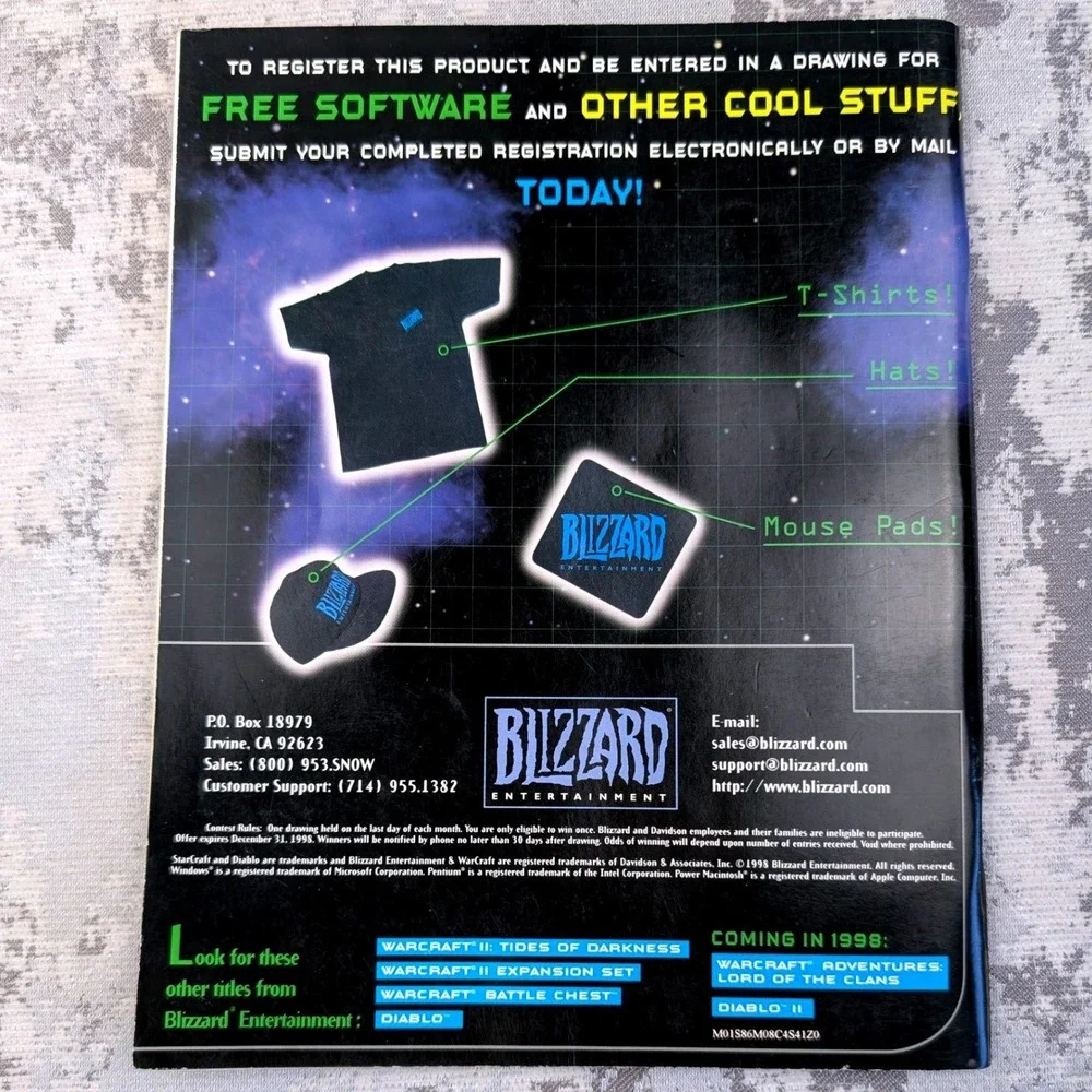 Vintage 1998 StarCraft PC Game Manual Blizzard Entertainment Windows Mac RTS